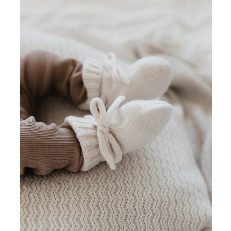 Merino slofjes off white - Hello little you