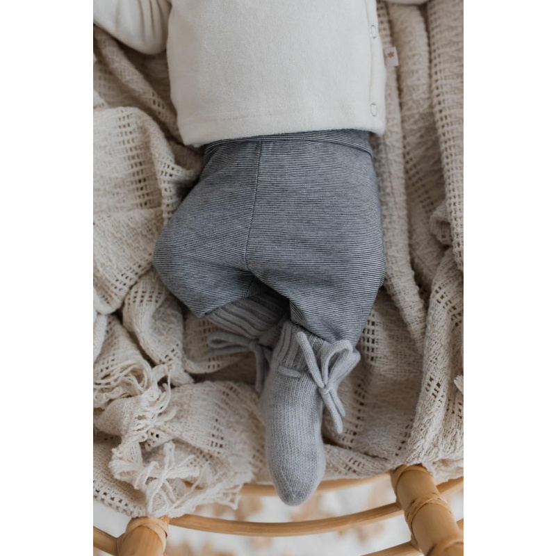 Hello little you - Slofjes merino wol light grey - licht grijs booties