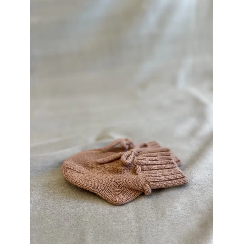 Slofjes peach - Hello little you - merino wol