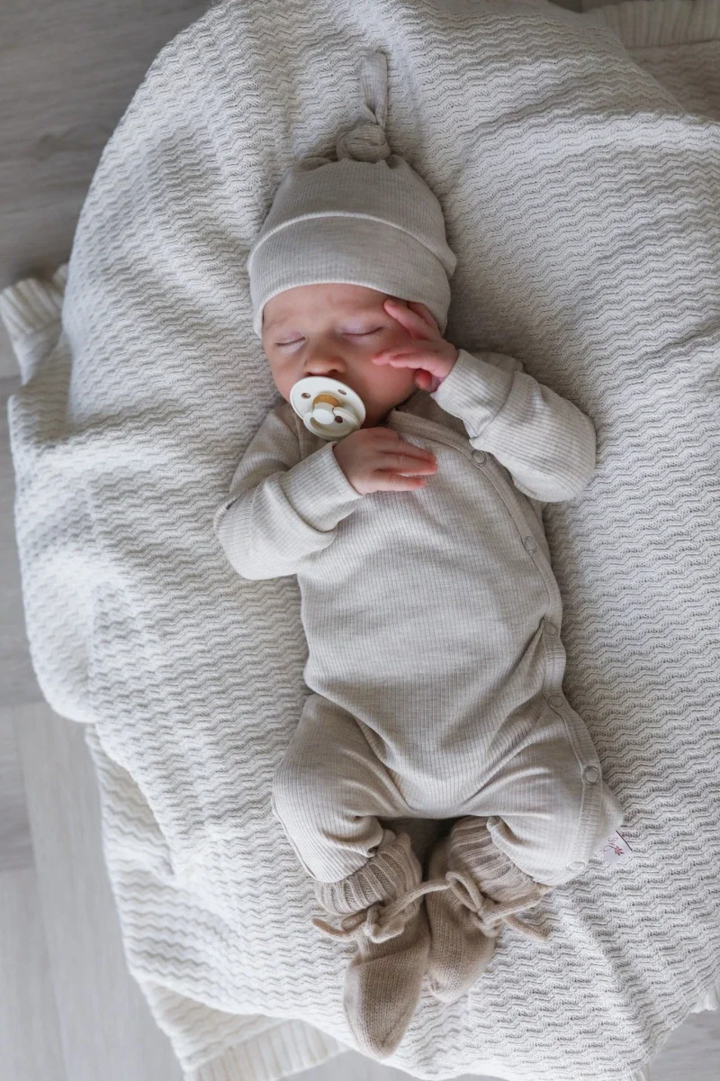 Boxpakje smalle rib beige melange