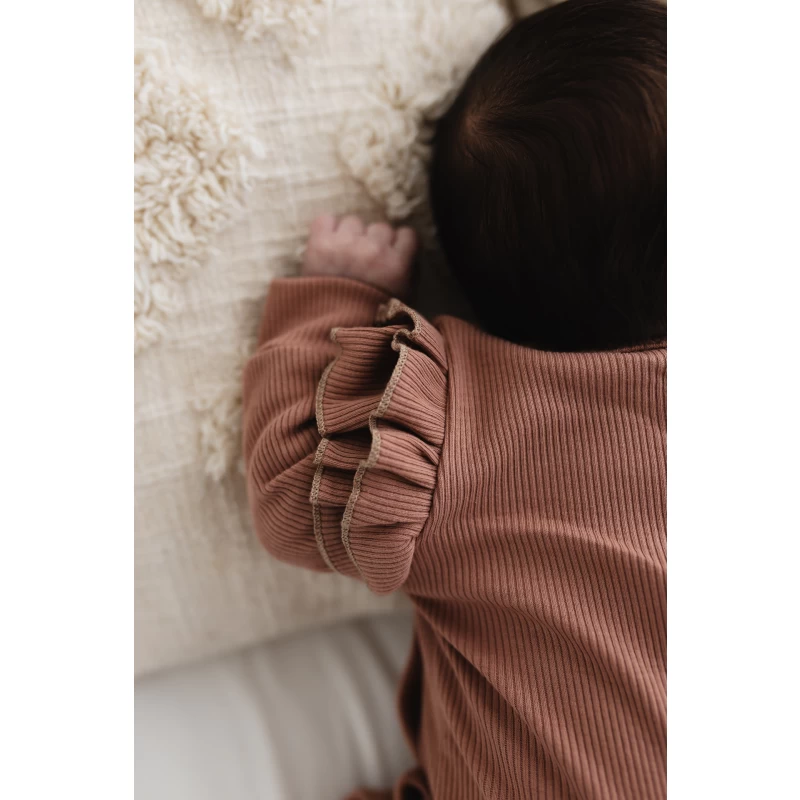 Hello Little You - boxpakje ruffle rib clay