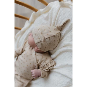 Hello little you - boxpakje ruffles rib klaverblad, cloverleaf, newborn mutsje, slofjes merino wol off white