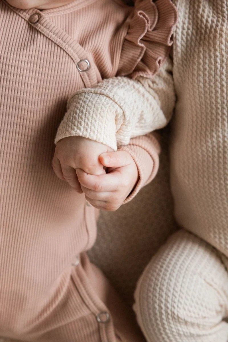 Boxpakje smalle rib roze ruffle