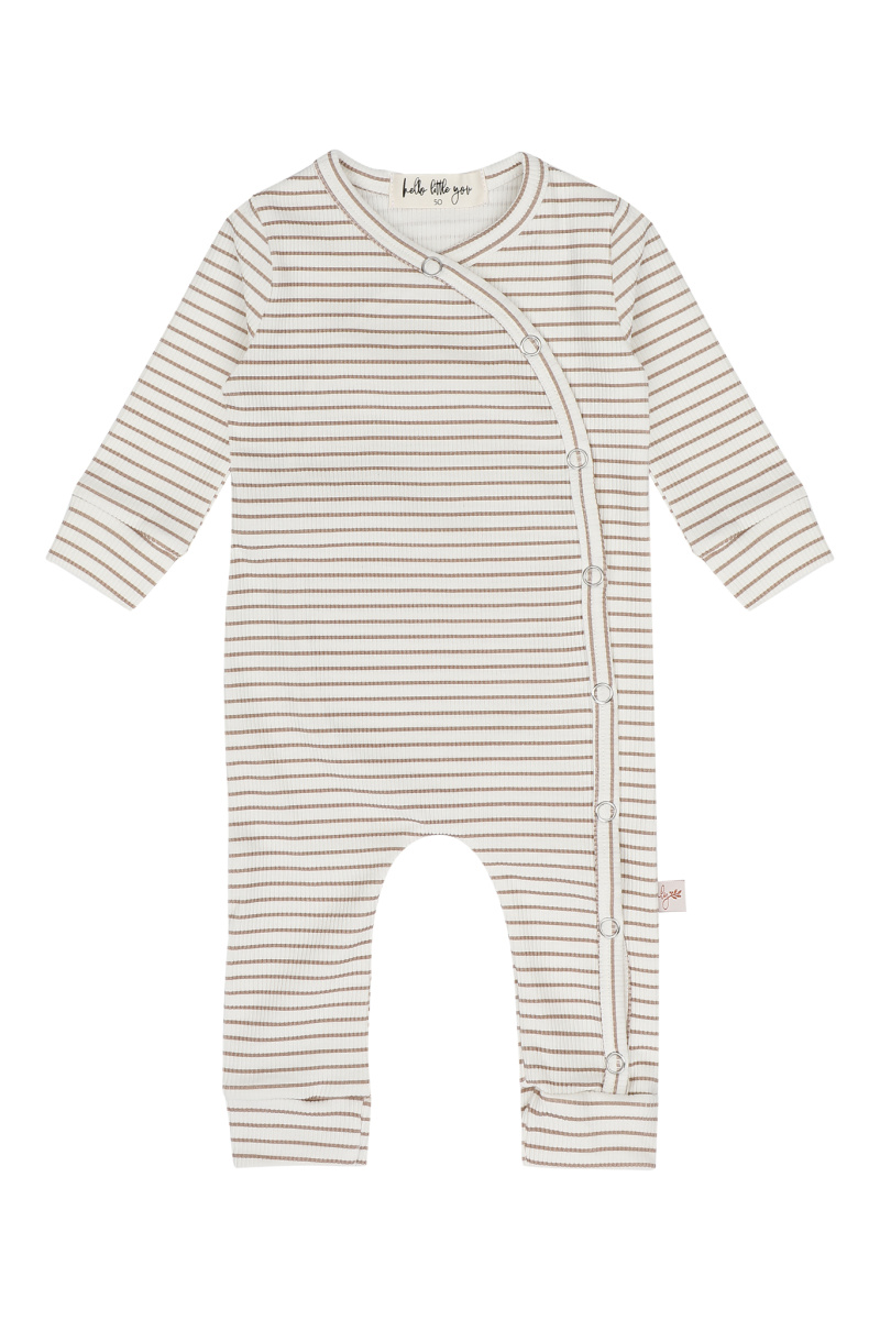 Boxpakje smalle rib taupe streepjes - Hello little you