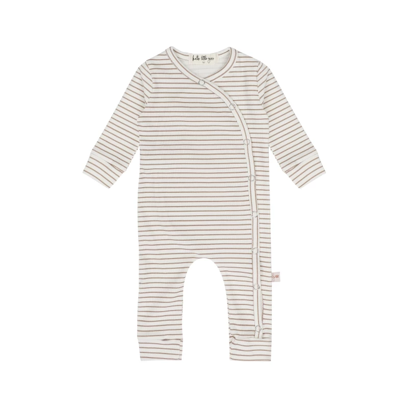Boxpakje smalle rib taupe streepjes - Hello little you