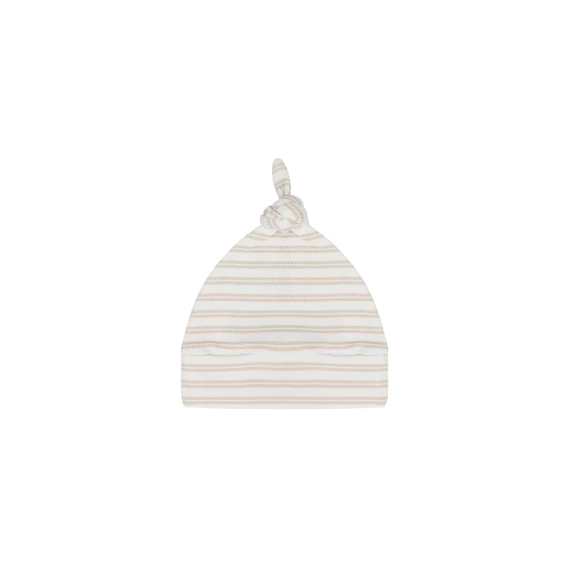 Mutsje newborn smalle rib zand streepjes - Hello little you