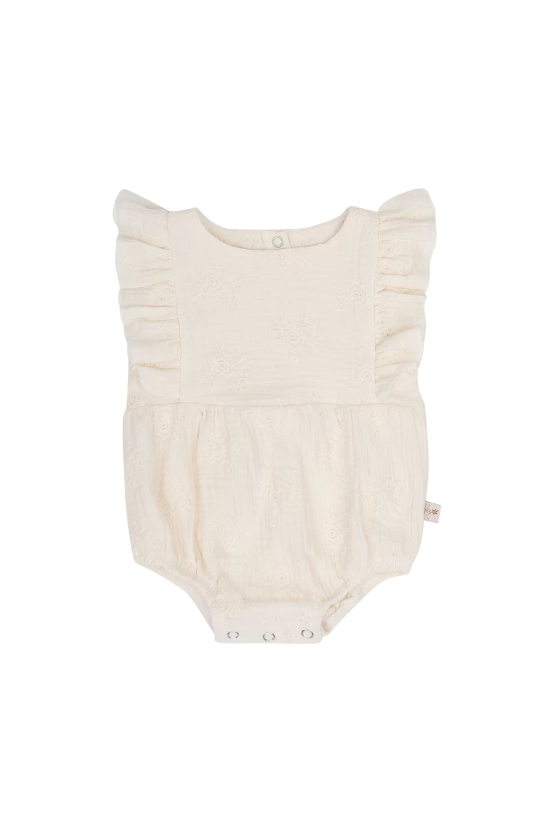 Zomerpakje ruffle embroidery flowers - voorkant - Hello little you