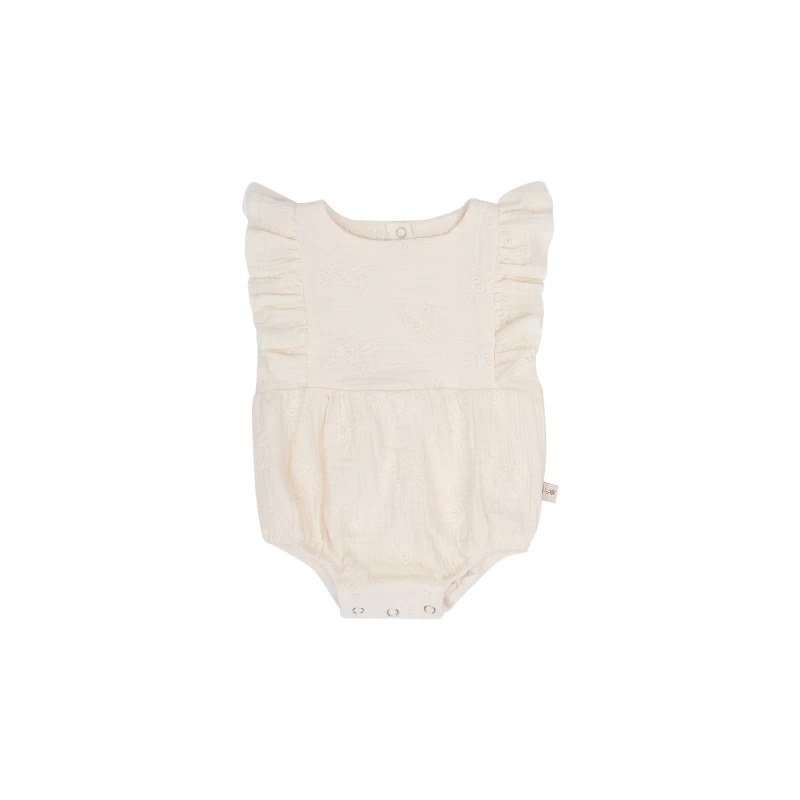 Zomerpakje ruffle embroidery flowers - voorkant - Hello little you
