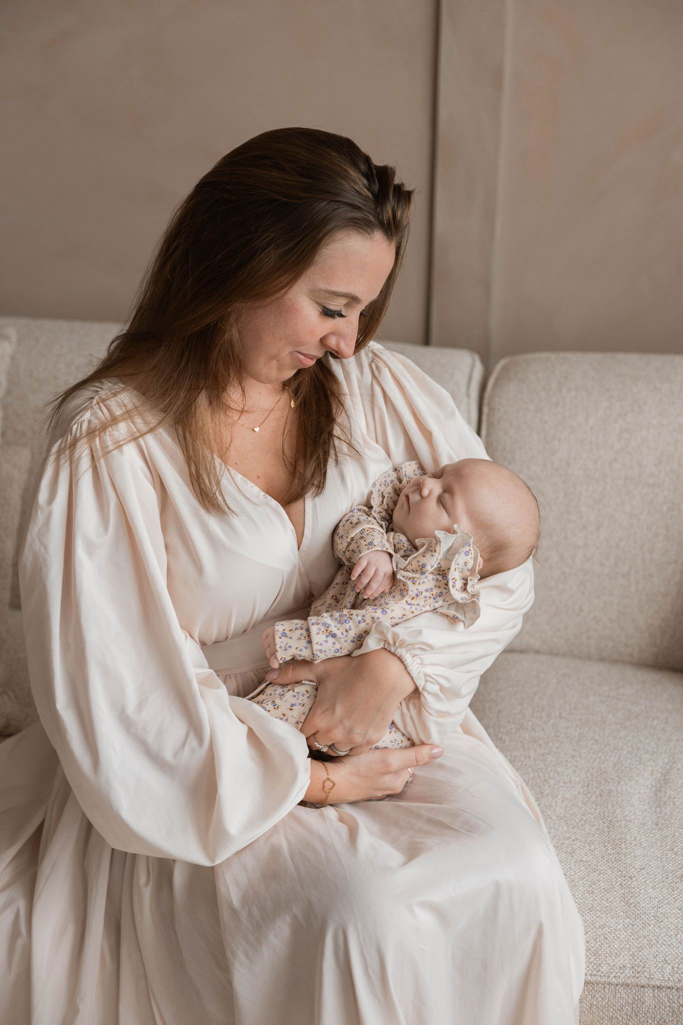 Boxpakje smalle rib purple flowers ruffle