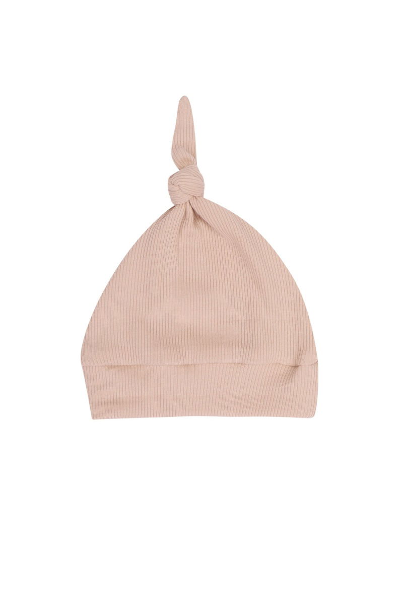 Mutsje smalle rib roze