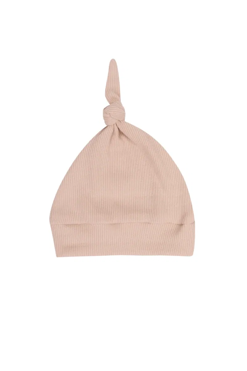 Mutsje smalle rib roze