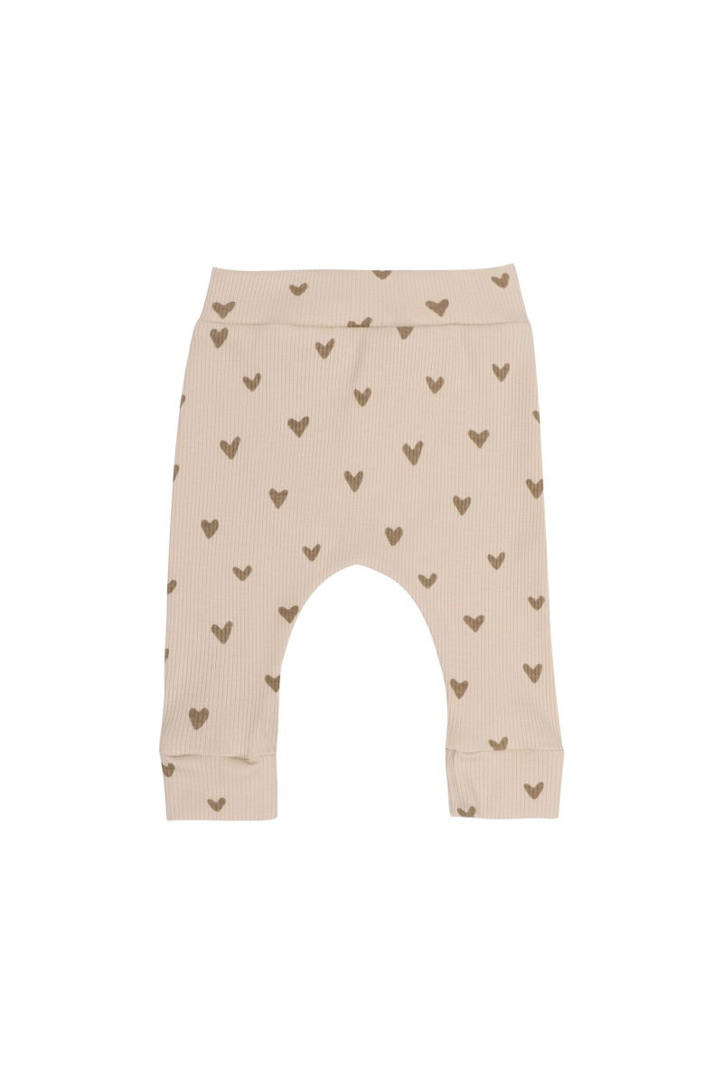 Legging rib hartjes goud