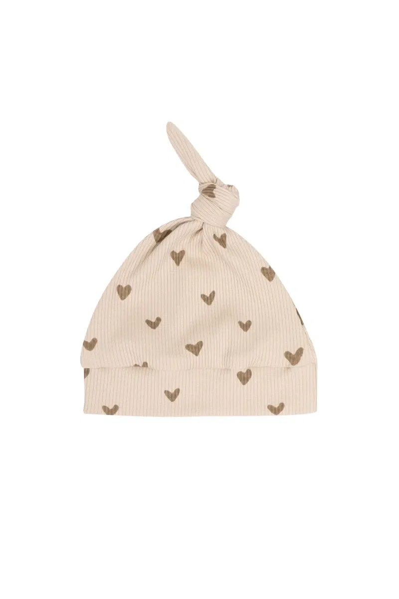 Mutsje rib hartjes goud