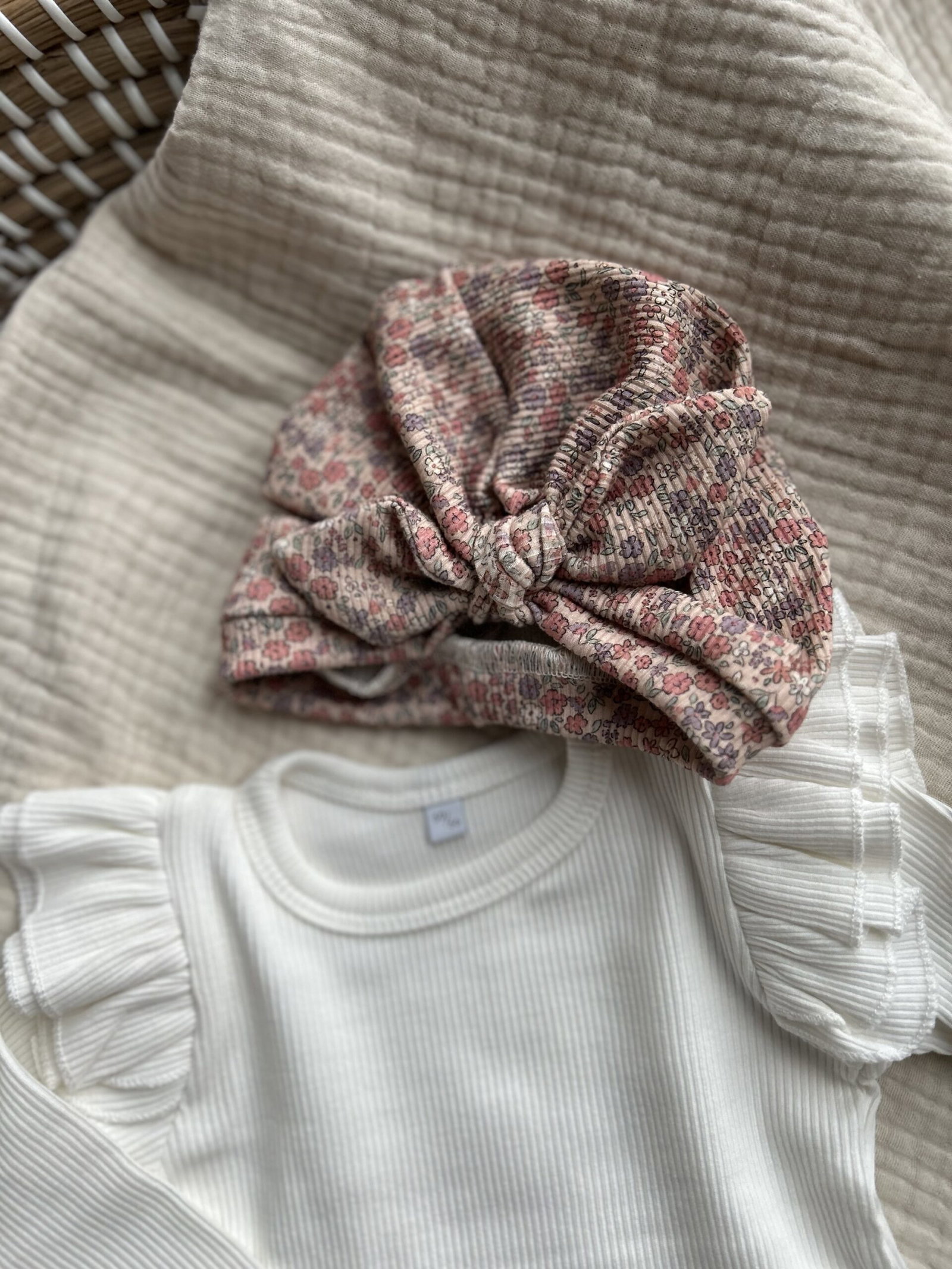 Turban newborn - mutsje inclusief strik