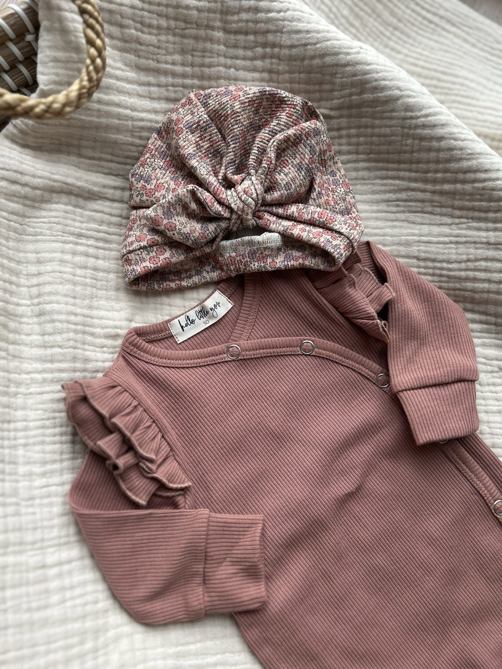 Turban newborn - mutsje inclusief strik